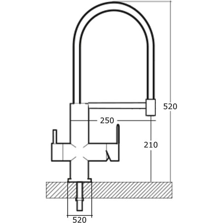 altea 3-way mixer, 3-way faucet for osmosis