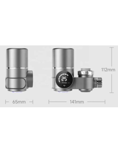 faucet water filter. Filters, removes scale, sterilizes, shows water temperature, no batteries