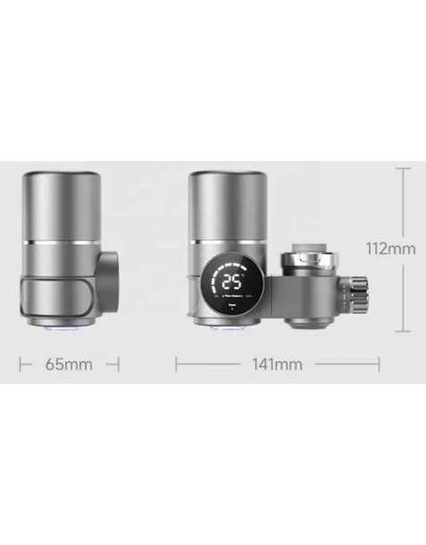 faucet water filter. Filters, removes scale, sterilizes, shows water temperature, no batteries