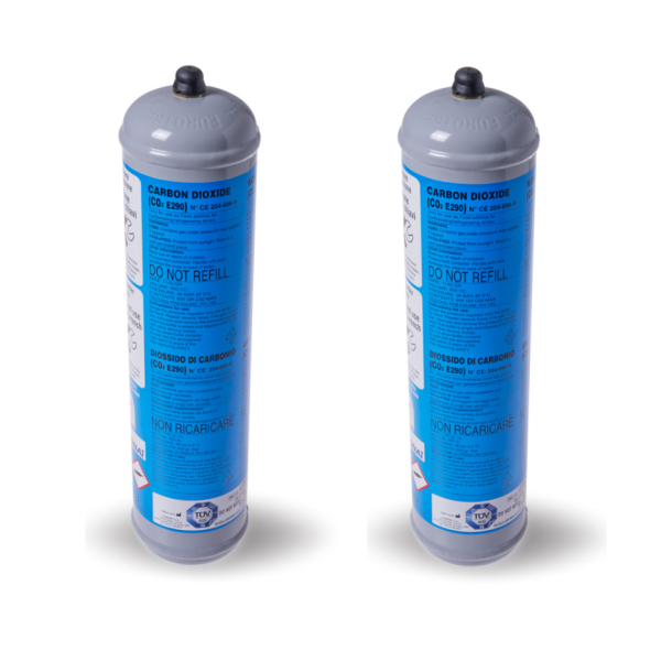 Bombole CO2 alimentare monouso 600 gr. x 2